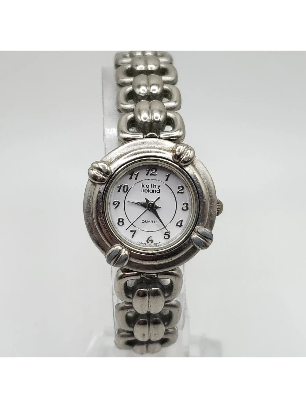 Kathy Ireland Womens Watch 25mm Silver Tone White Dial New Battery